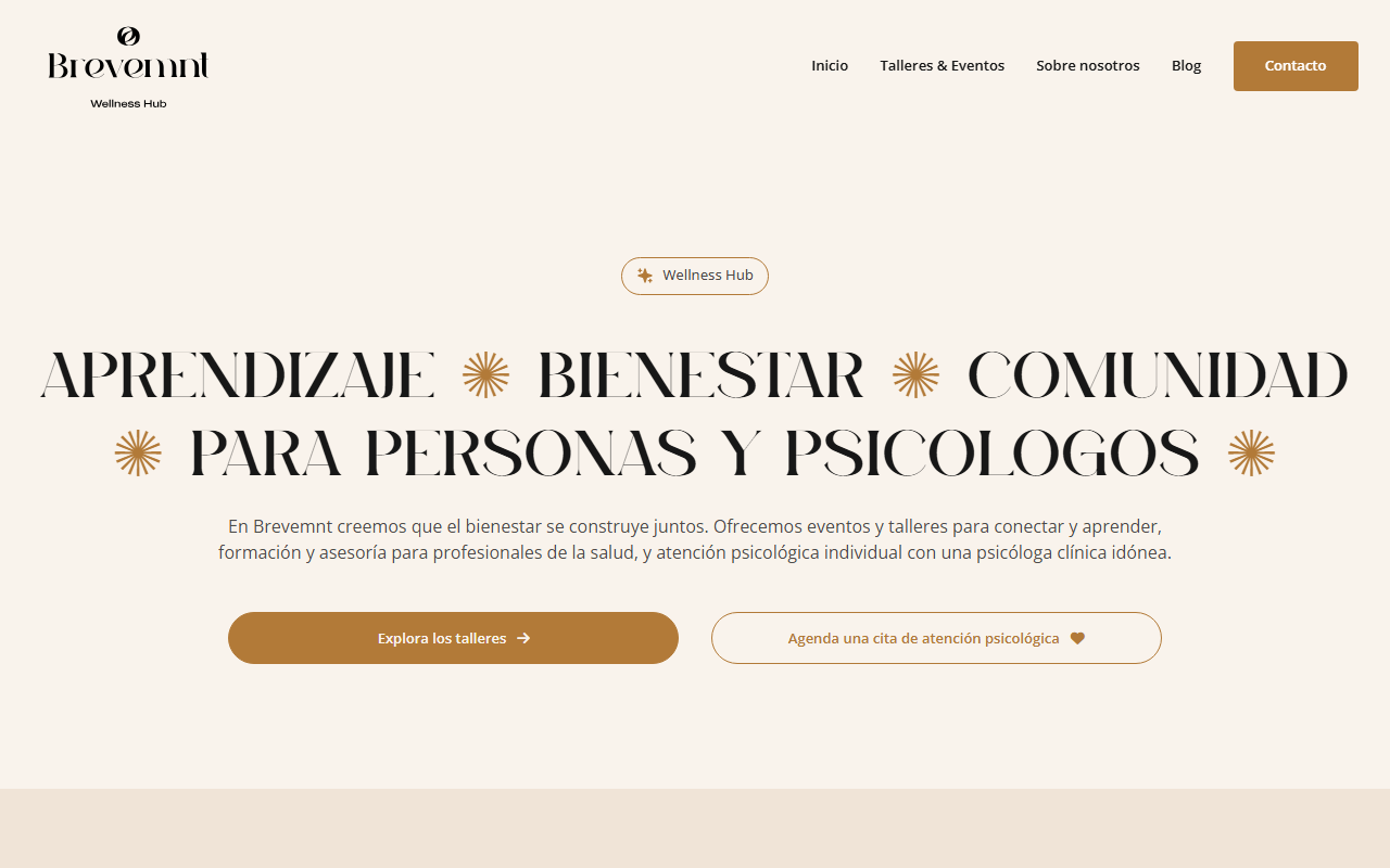 Vista previa de la web de Brevemnt
