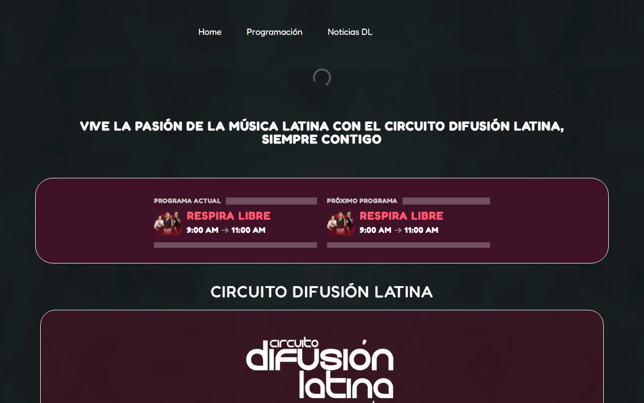 Vista previa de la web de Difusión Latina FM