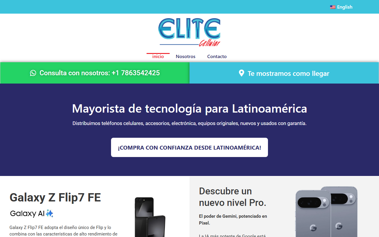 Vista previa de la web de Elite Cellular Corp