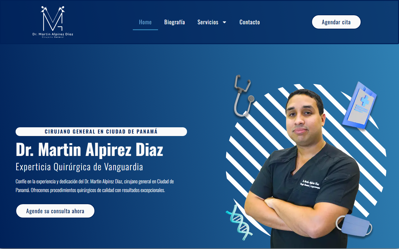 Vista previa de la web del Dr. Martín Alpírez Díaz